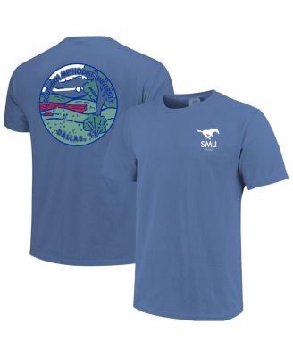 Men's and Women's Royal SMU Mustangs Scenic Comfort Colors T-Shirt