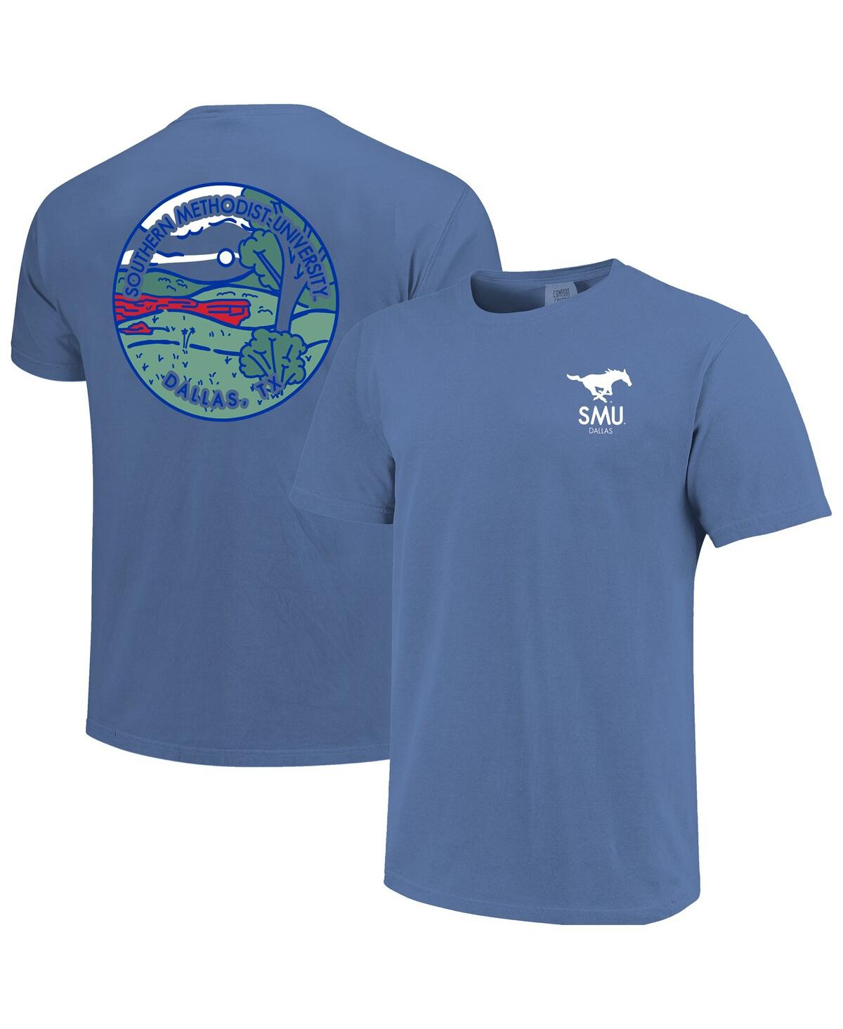 Image One Men's And Women's Royal Smu Mustangs Scenic Comfort Colors T-shirt In Blue