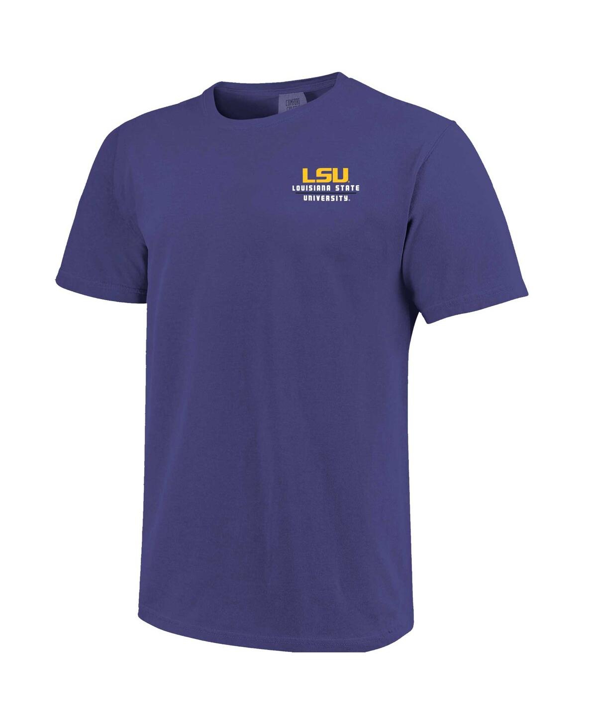 Image One Purple Lsu Tigers Striped Campus Skyline T-shirt In Purple