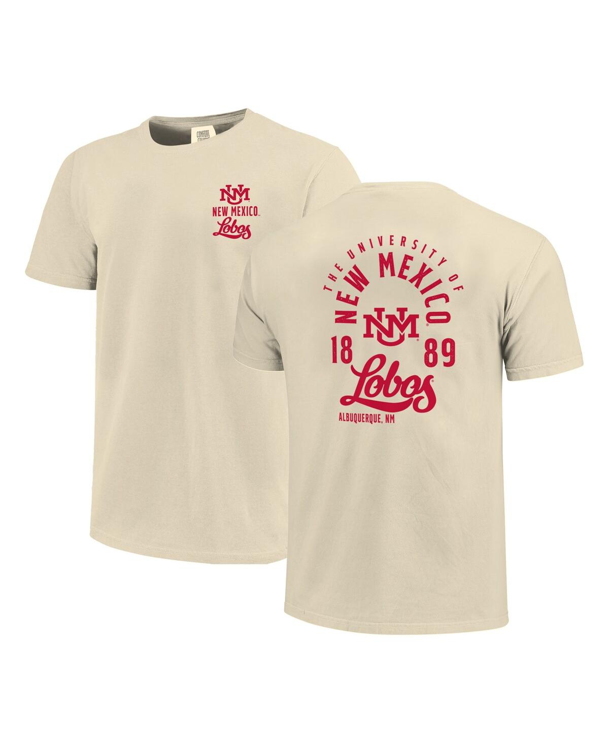 Men's Cream New Mexico Lobos Comfort Colors Mascot Overlay T-Shirt - Cream