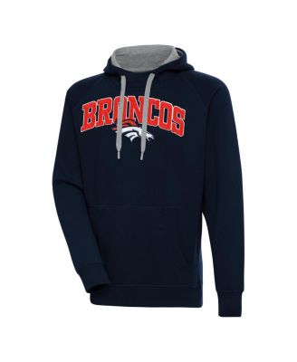 Antigua - Men's Navy Denver Broncos Victory Pullover Hoodie