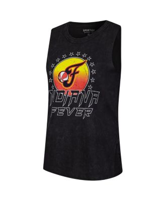 Women's Black Indiana Fever Rock Roll Collection Turner Mineral Wash Tank Top