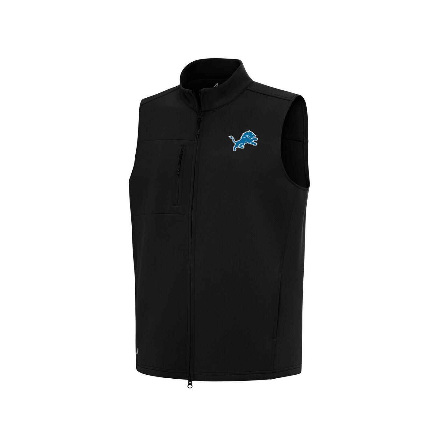 Мужской жилет Antigua Black Detroit Lions Demand Full-Zip Vest — фото 1