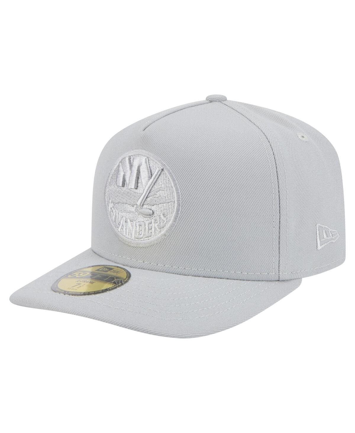 Men's Gray New York Islanders Color Pack A-Frame 59FIFTY Fitted Hat - Gray