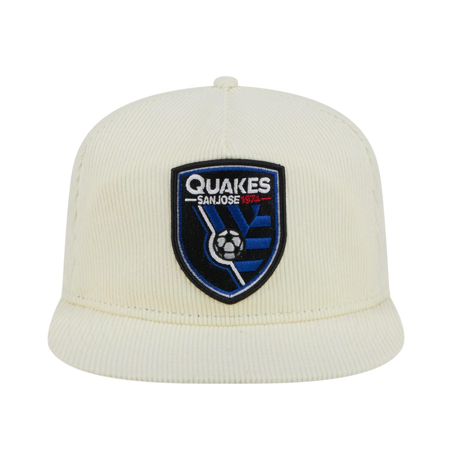 Мужская кепка New Era Cream San Jose Earthquakes 2025 Kickoff Snapback Golfer Hat — фото 2