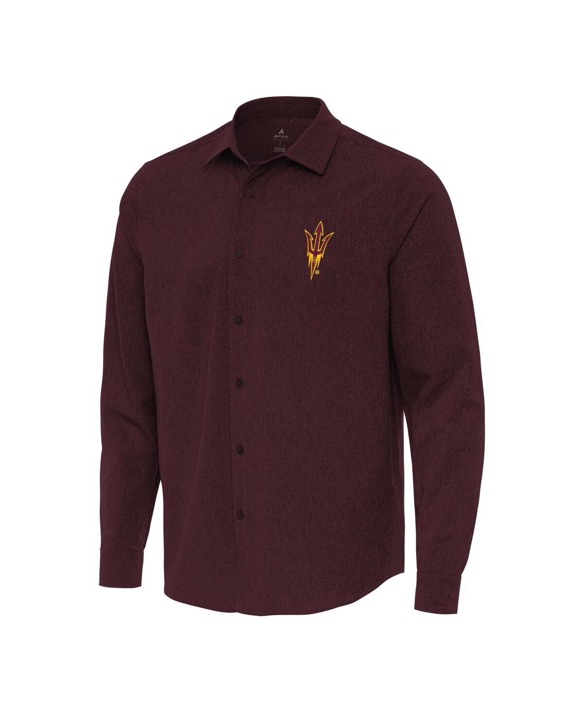 Men's Maroon Arizona State Sun Devils Exposure Woven Long Sleeve Button-Up Shirt - Maroon