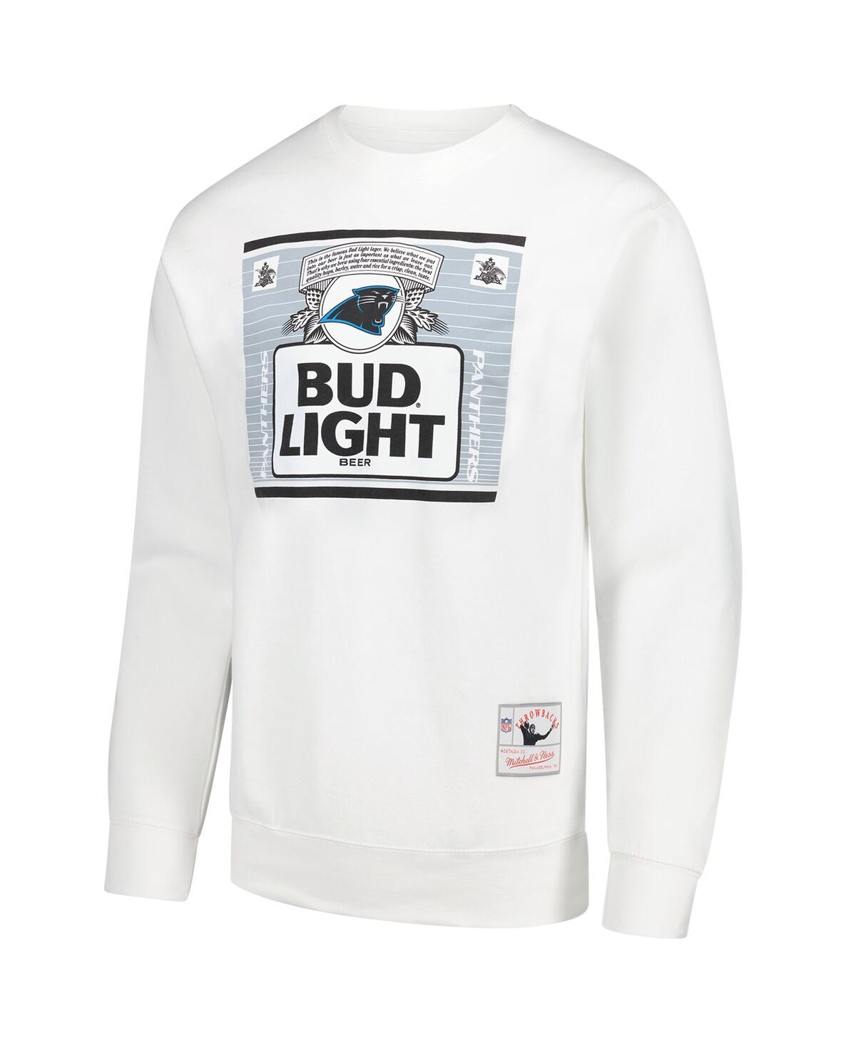 Mitchell & Ness X Bud Light Men's White Carolina Panthers The Crest Pullover Sweatshirt In White