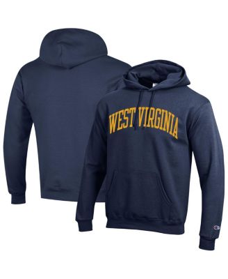 Champion - Men's Navy West Virginia Mountaineers Basic Arch Fleece Pullover Hoodie