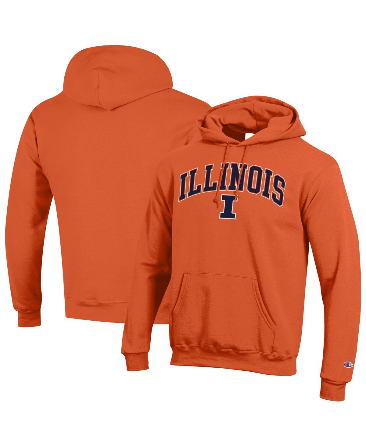 Men's Orange Illinois Fighting Illini Arched Logo Fleece Pullover Hoodie - Orange