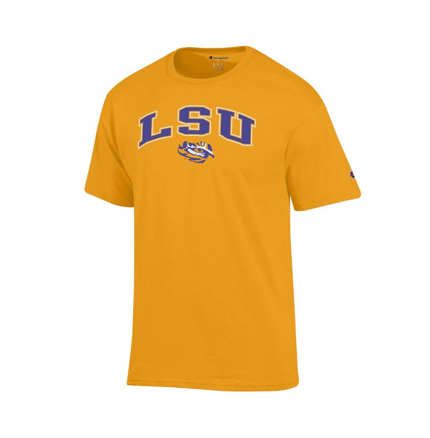 Мужская футболка Champion Gold LSU Tigers Arch Over Logo — фото 2