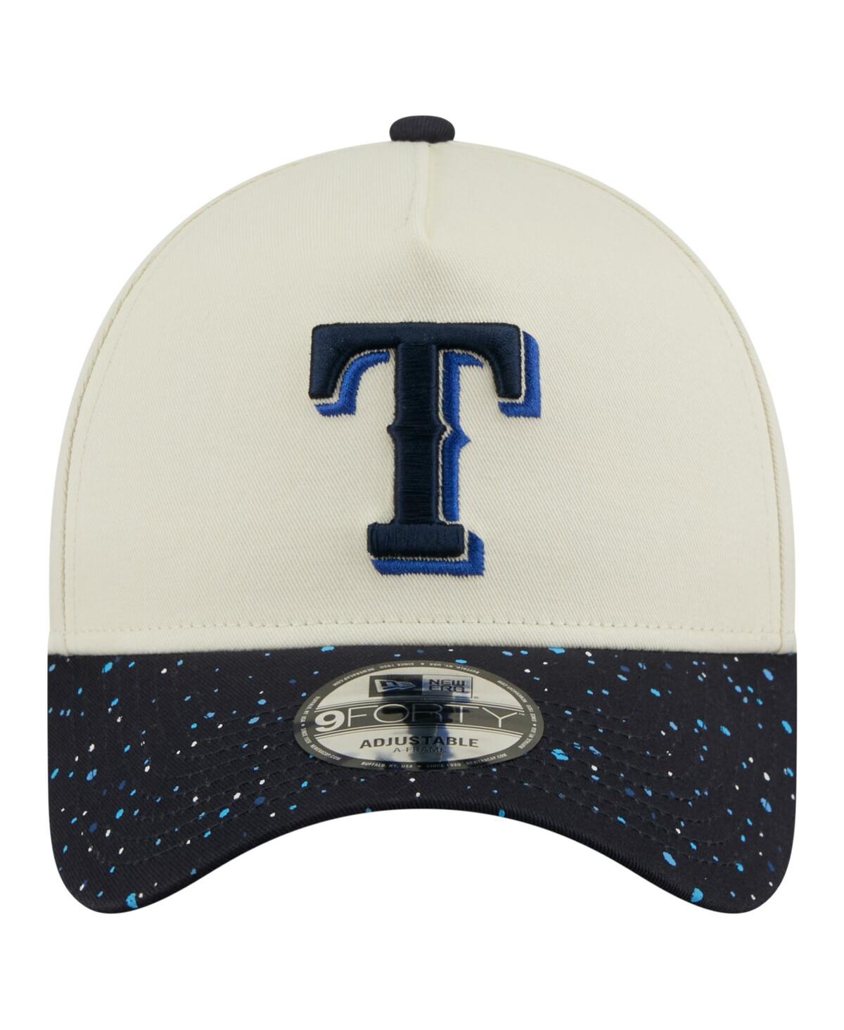 New Era Men's Cream Texas Rangers Speckle A-frame 9forty Adjustable Hat In White