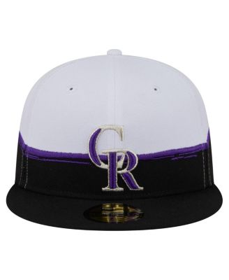 Men's Black/White Colorado Rockies Paint Stroke 59FIFTY&nbsp;Fitted Hat