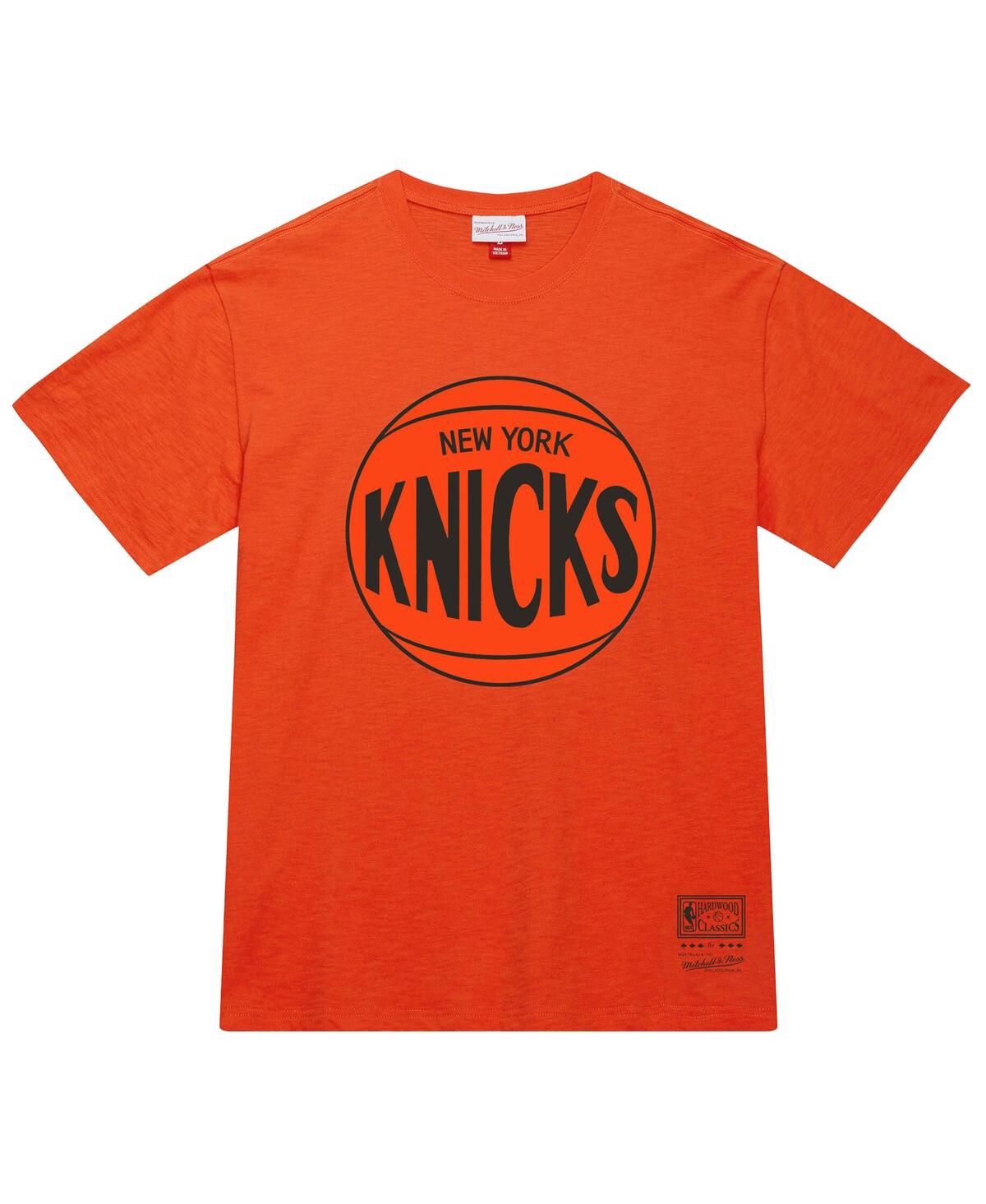 Mitchell & Ness Men's And Women's Orange New York Knicks Hardwood Classics Mvp Logo T-shirt In Orange