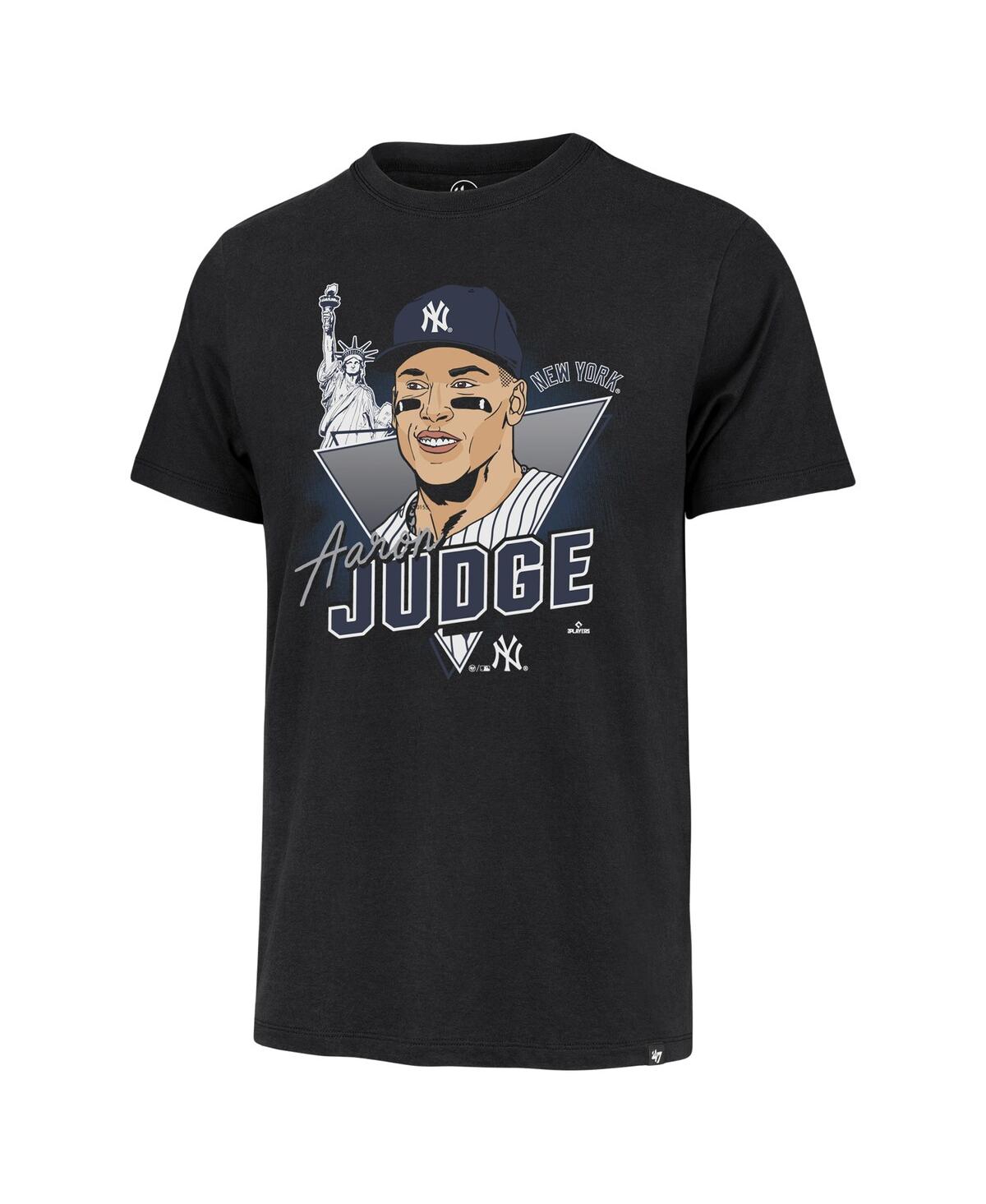 47 Brand Men's Aaron Judge Black New York Yankees Player Caricature Franklin T-shirt In Black