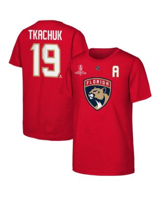 Outerstuff - Big Boys and Girls Matthew Tkachuk Red Florida Panthers 2025 Stanley Cup Champions Name Number T-Shirt