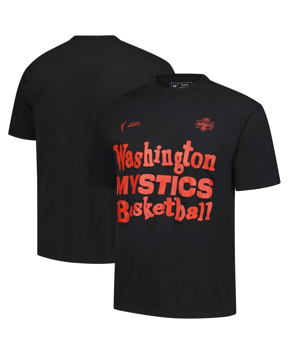 Men's and Women's Black Washington Mystics Wordmark T-Shirt - Black
