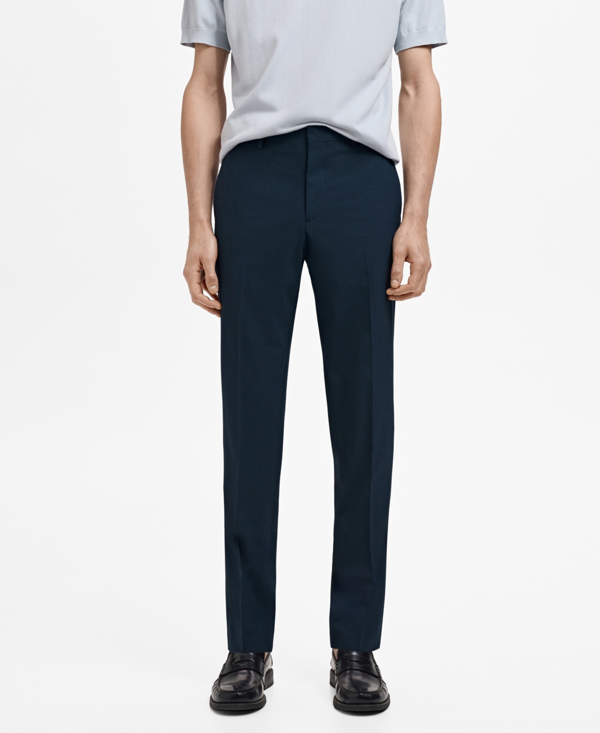 Men's Stretch Fabric Super Slim-Fit Suit Pants - Indigo Blue