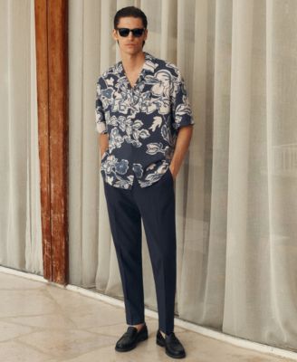 Men's Wrinkled-Effect Floral Shirt