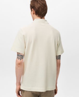 Men's Fine Rib-Knit Polo Shirt