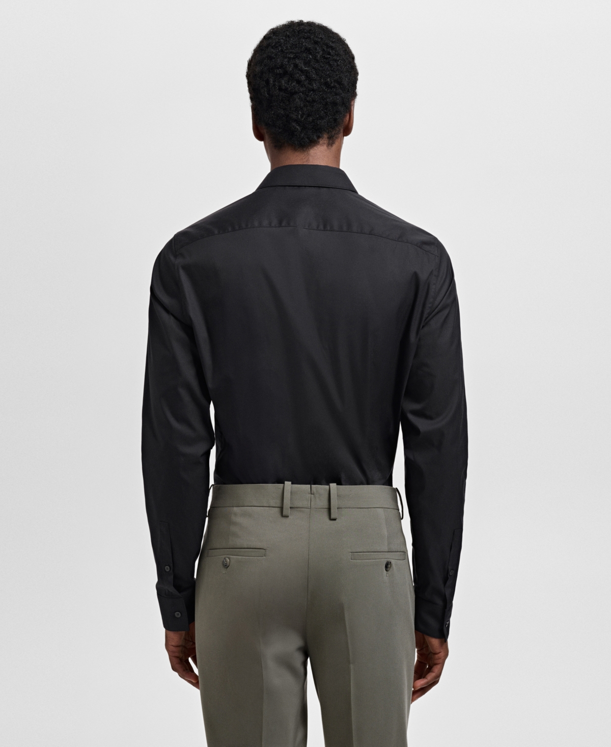Mango Slim Fit Cotton Button-up Shirt In Black