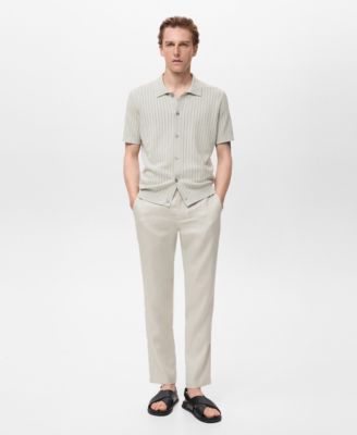 Men's Openwork Detail Cotton Shirt