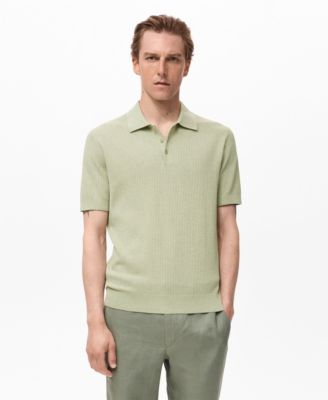 Men's Ribbed Knit Polo Shirt