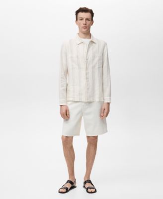 Men's Striped Linen Overshirt