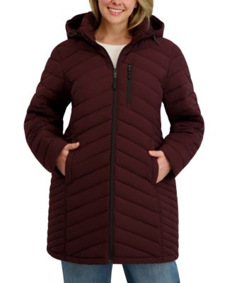 Plus Size Hooded Water-Resistant Puffer Coat