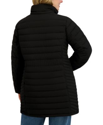 Plus Size Hooded Water-Resistant Puffer Coat
