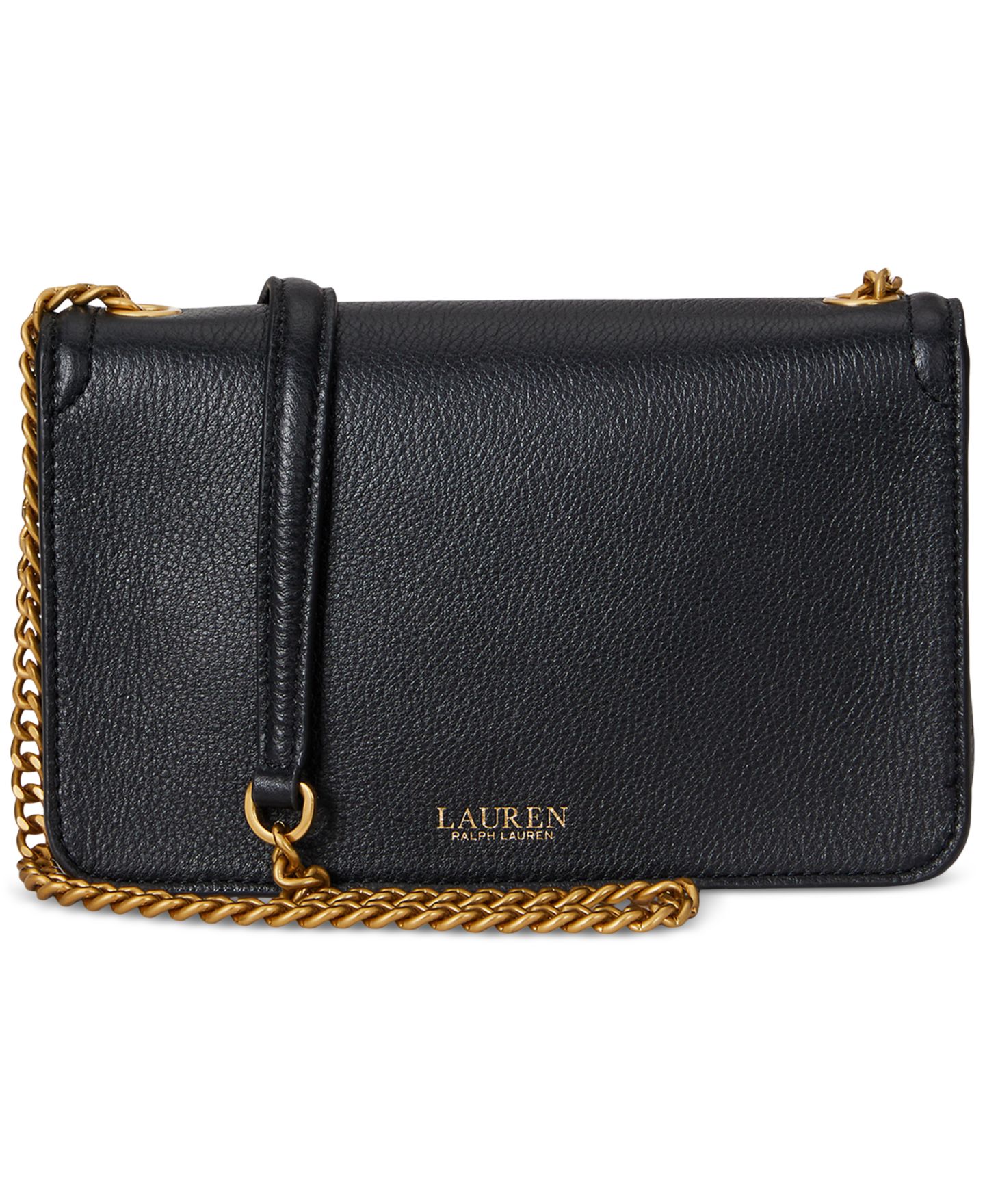 Женский кошелёк Lauren Ralph Lauren Bradley Small Pebbled Leather Crossbody Wallet, цвет: Чёрный — фото 3