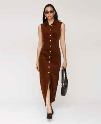 blue dress for baby girl Astr The Label Sleeveless Corduroy Minidress in Camel at Nordstrom, Size Medium
