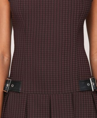 Women's Boat-Neck Sleeveless Short Fit & Flare Dress