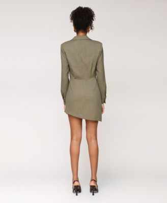 Women's Printed Split-Neck Mini Dress