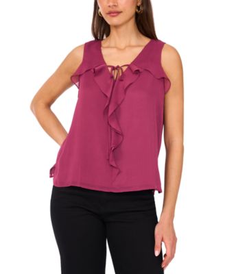 Vince Camuto - Women's Sleeveless Ruffled Top
