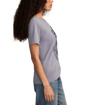 Women's Guitar Hamsa Classic Crewneck Cotton T-Shirt 