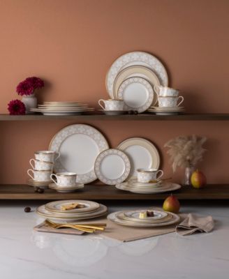 Trefolio Gold 40-Piece Dinnerware Set, Service For 8