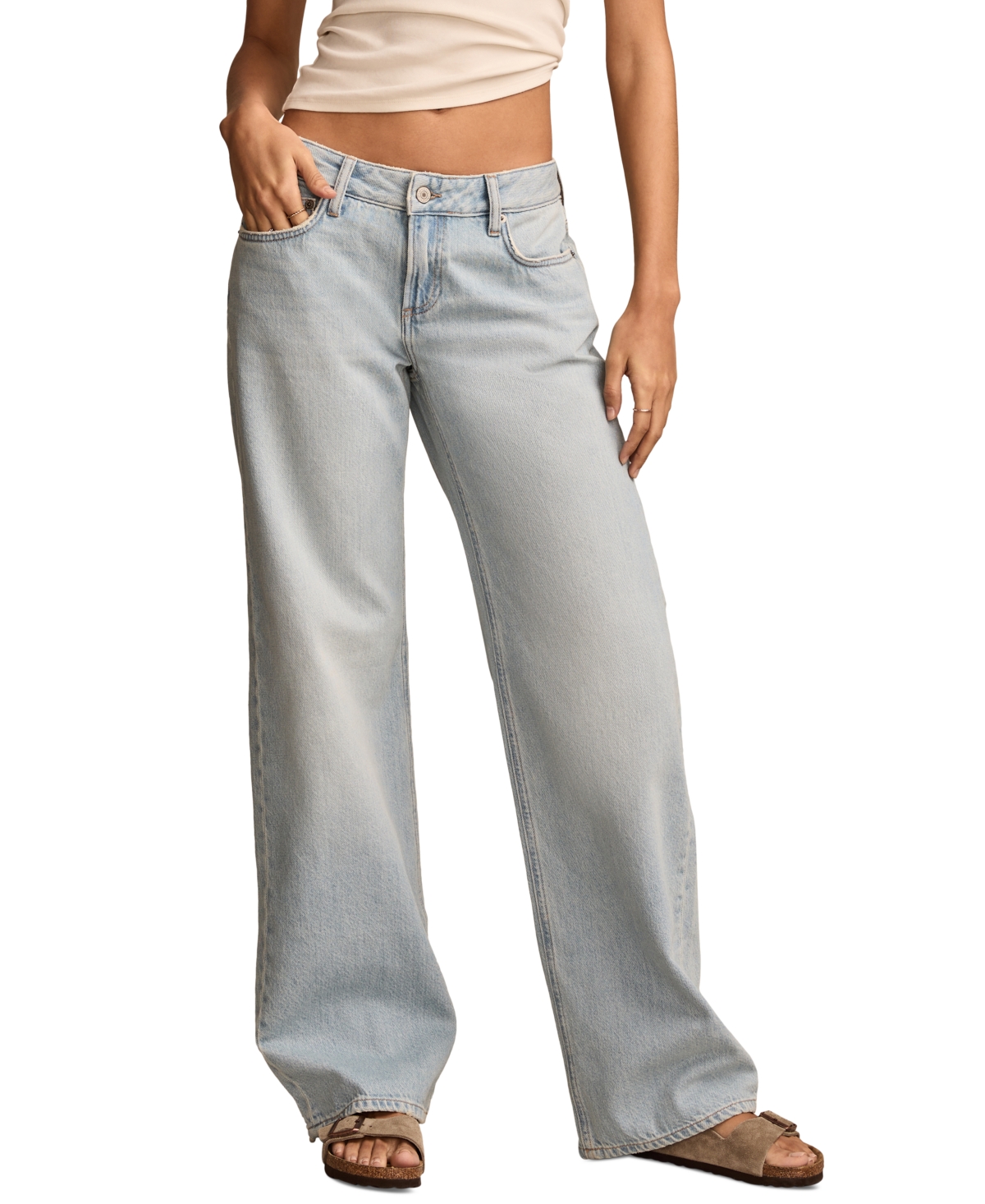 Lucky Brand Women's High-rise Baggy Wide-leg Jeans In Blue
