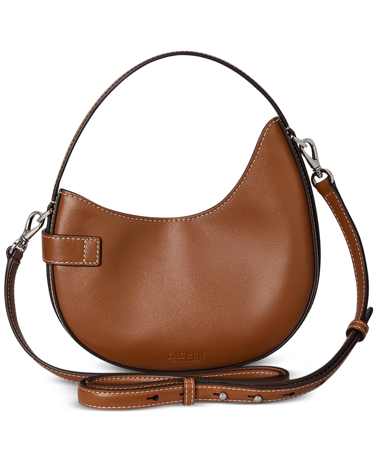 Ralph Lauren Leather Mini Tasha Crossbody Bag In Brown