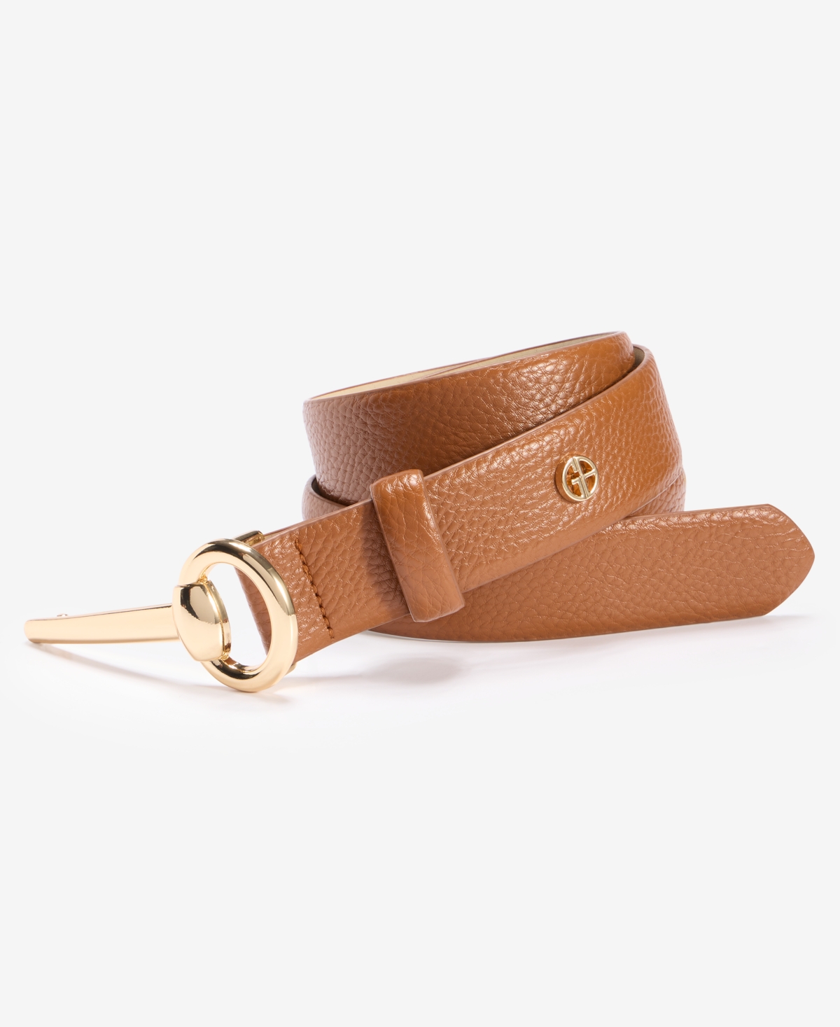 Giani Bernini Half Horsebit Buckle Pant Belt In Brown