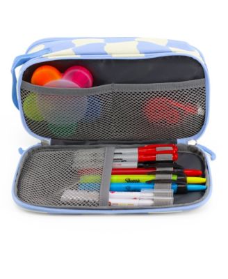 Doodle Pencil Case with Organizational Pockets and Handle Strap