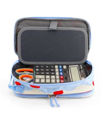 Doodle Pencil Case with Organizational Pockets and Handle Strap