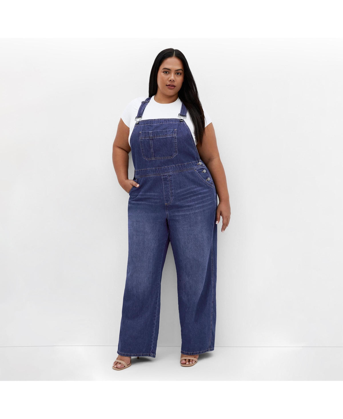 Women's Pinafore Overall - Mid denim