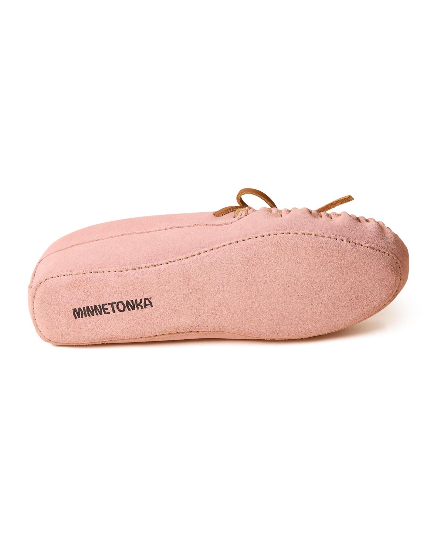 Женские тапочки Minnetonka Suede Pile Lined Softsole Slippers, цвет: Пудровый — фото 5