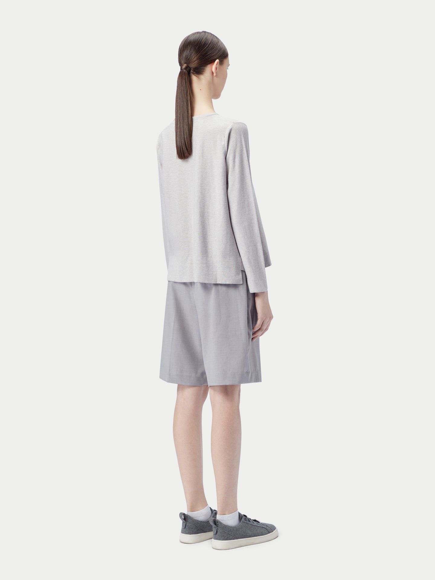 Женский свитер Gobi Cashmere Boatneck Cotton Silk Cashmere Blend, цвет: Светлый бежевый — фото 6