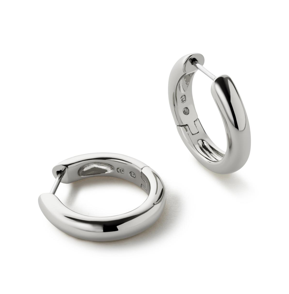- Silver Hoop Earrings - Giulia Medium Silver - Silver
