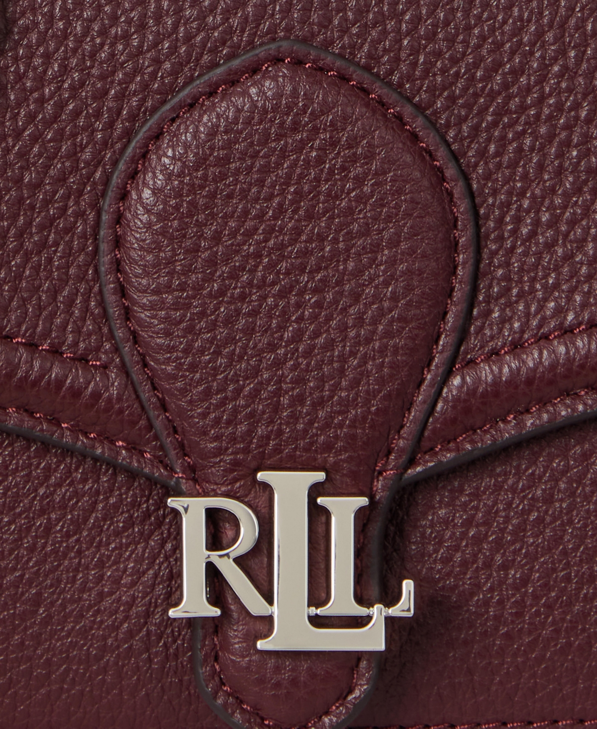 Ralph Lauren Pebbled Leather Bradley Crossbody Wallet In Burgundy