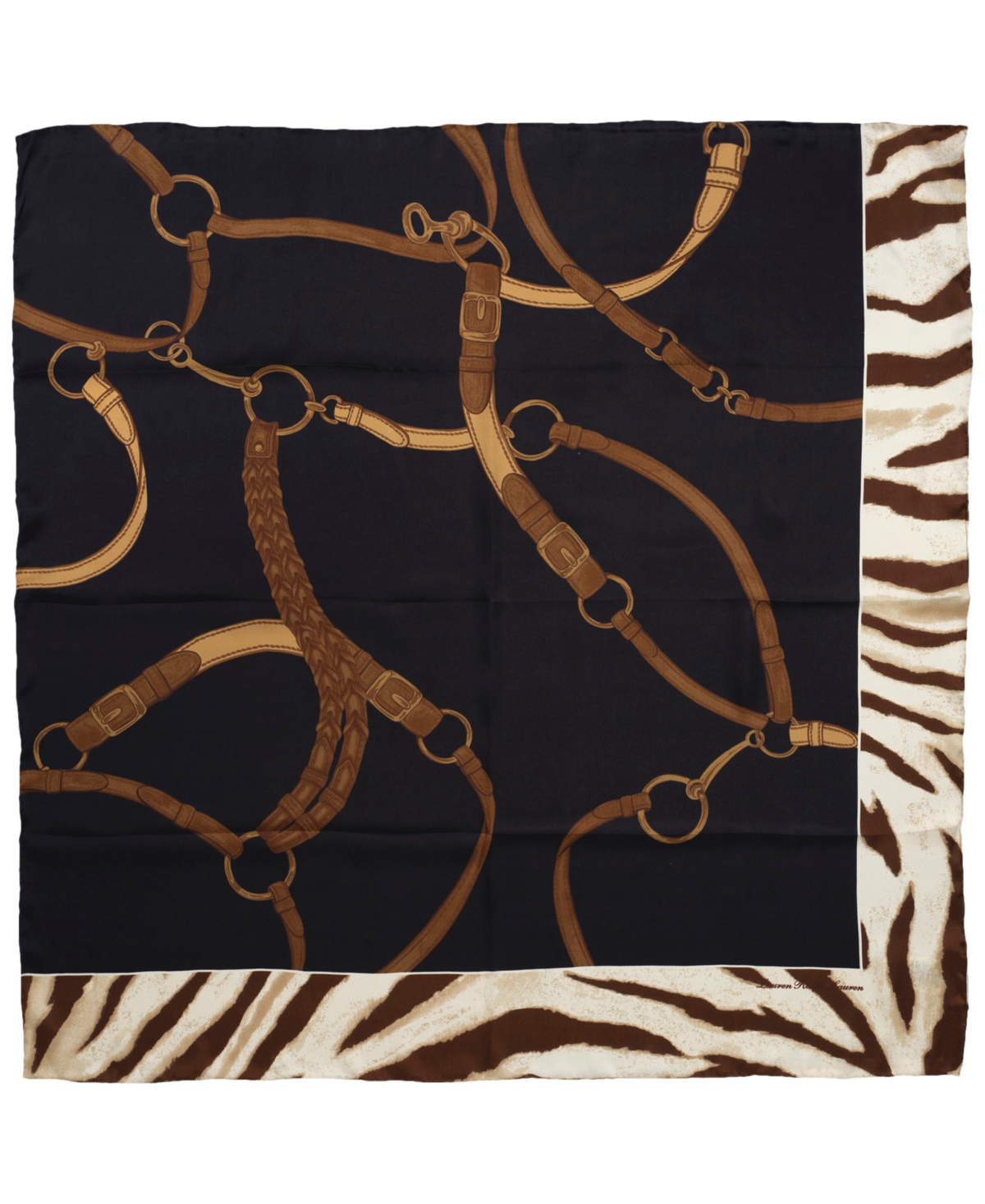 Ralph Lauren Belting Square Scarf In Black