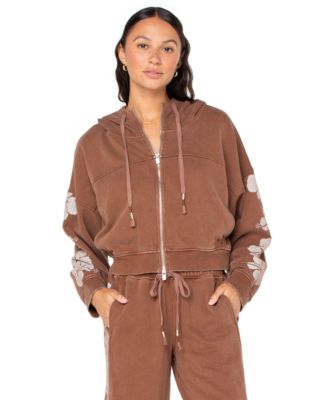 Roxy - Juniors' Fringing Reefs Graphic Zip-Front Hoodie