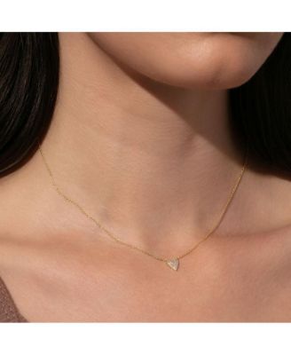 14K Gold-Plated Full Heart Necklace, 14"-16"