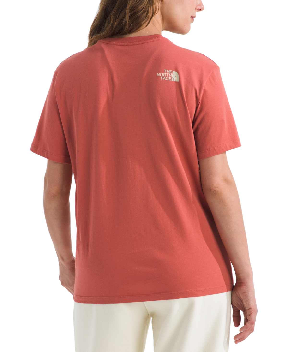 The North Face Women's Evolution Edge Of Light Cotton Logo T-shirt In Burgundy